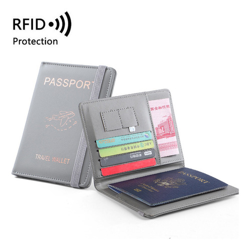 Porta Pasaporte Documentos Funda Protectora Viaje Con Rfid