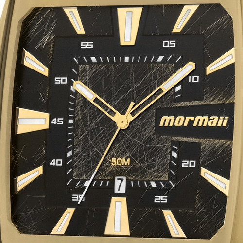Relógio Mormaii Masculino Dourado Quadrado On The Road