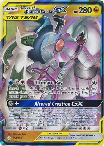 Arceus & Dialga & Palkia Gx 156/236 Ultra Raro Pokemon Tcg