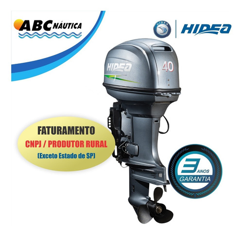 Motor De Popa 40hp Comando Power Trim Hidea Leia Anúncio