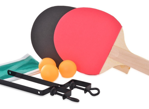 Kit 2 Raquete Tenis De Mesa Ping Pong Lisa Rede Cor Sortido Tipo de cabo Madeira