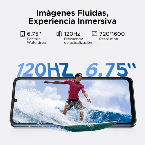 Doogee Note 59 Celular 5g 6250 mAh Android 15 6.75 HD+ 120 Hz 8 GB Ram +128 GB Rom NFC Cámara 16 MP