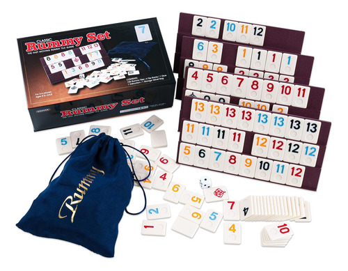 Zoocen Rummy Cube Con 4 Estantes De Plástico, Juego De 106