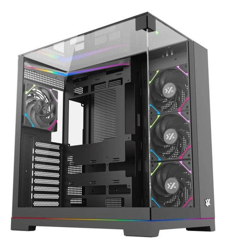 Gabinete Gamer Xyz Tesseract, Vidrio Panorámico 3d, 4x Fans