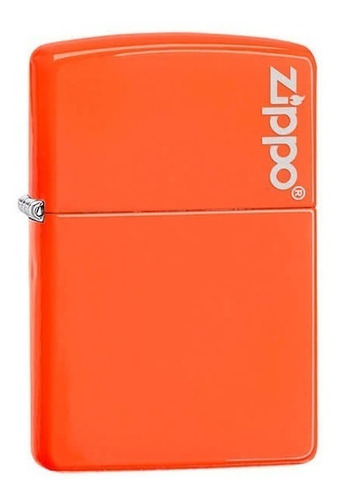 Encendedor Zippo Neon Naranja Con Logo Zippo