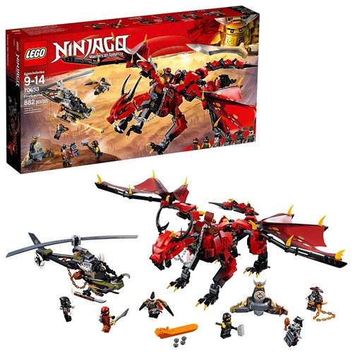 Lego 70653 Ninjago Figura Dragón Rojo Y Un Helicóptero