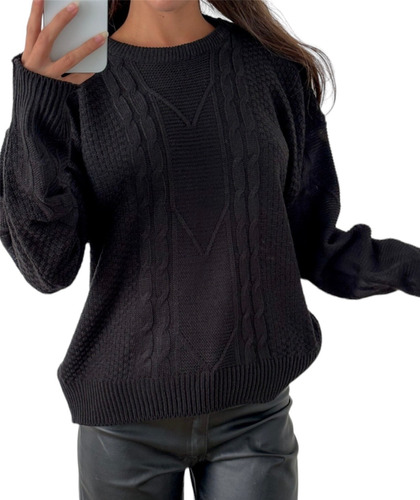 Sweater Trenzado Hilo Soandex Abrigado Diseño Go