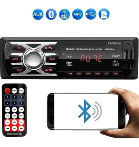 Imagem 1 de 5 de Mp3 Som Carro Automotivo Bluetooth Pendrive Sd Rádio 6660bn