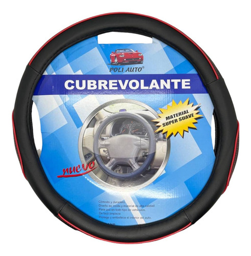 Funda Cubre Volante Camión Universal 41cm A 43cm Negro Rojo