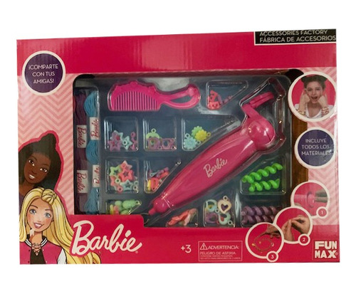 Barbie Fábrica De Accesorios Pulseras Peinados Collares +3a