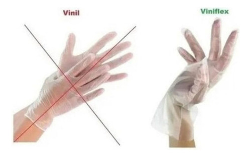 Luvas descartáveis Vabene Viniflex cor transparente tamanho M de elastômero termoplástico em kit de 10 x 100 unidades