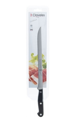 Imagen 2 de 3 de Cuchillo Jamonero 24cm Modelo Uniblock Marca 3 Claveles