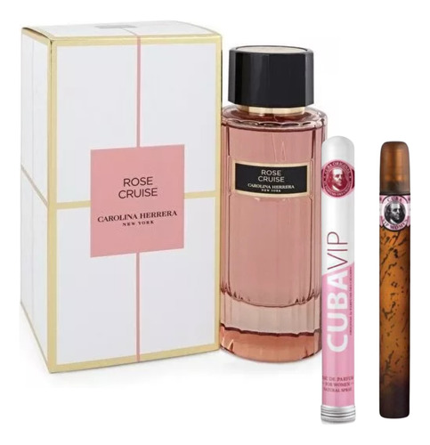 Carolina Herrera Rose Cruise 100ml+perfume Cuba Vip 35ml