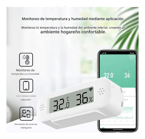 Sensor Temperatura Y Humedad - App + Tuya Smart - Alexa