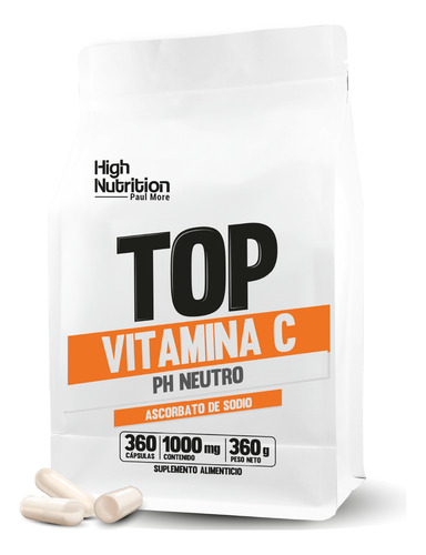 360 Capsulas De 1 Gr. Vitamina C Ph - Neutro (no Acida)
