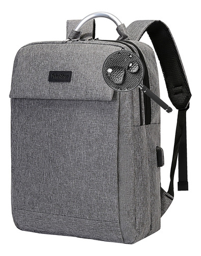 Mochila Antirrobo Impermeable Escolar Con Contraseña Y Usb Color Gris Diseño De La Tela Ea3c