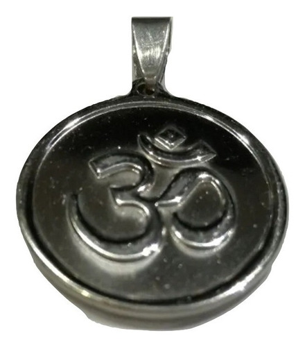 Medalla Ohm Relieve Acero Quirúrgico Plateado