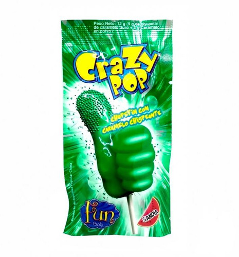 Chupetín Crazy POP sandía pack x 10un