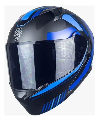 Casco azul y negro sale