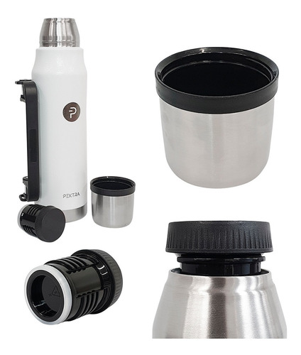 Imagen 5 de 10 de Termo Matero Pektra De Acero Inoxidable 1 L Pico Cebador