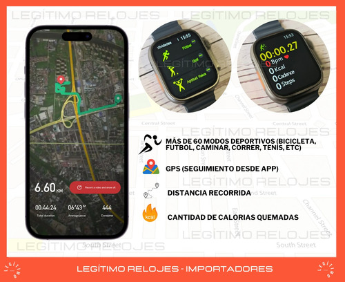 Imagen 7 de 10 de Smartwatch W68+ Ultra Sport Reloj Inteligente Deportivo Orig