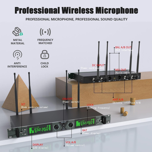 Sistema De Micrófono Inalámbrico Profesional Uhf, Frecuencia