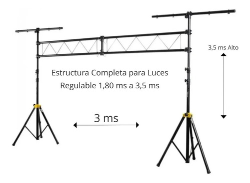 Imagen 2 de 9 de Estructura Soporte Luces Efectos Skp 2 Trípodes Barral 100kg