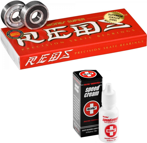 Bones Bearings Super Reds Rodamientos (8 Unidades Con Crema