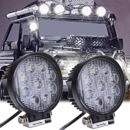 2 Reflectores 12v 24v 27w Led P/ Camioneta 4x4 Toyota Ford