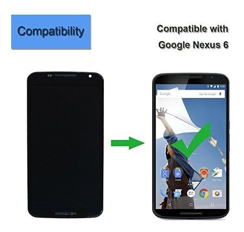 Pantalla Táctil Lcd De Repuesto Para Moto Google Nexus 6 - C