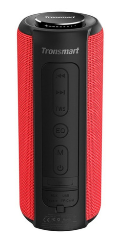 Imagen 1 de 2 de Bocina Tronsmart SoundPulse Element T6 Plus portátil con bluetooth red 