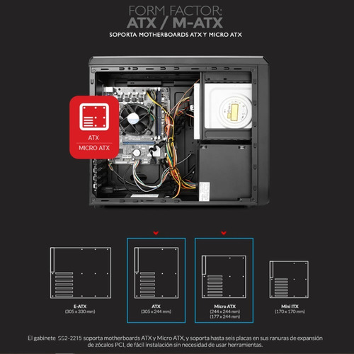 Imagen 10 de 10 de Gabinete Pc Gamer Slim Sentey Fuente 600w Atx Matx Usb 3.0