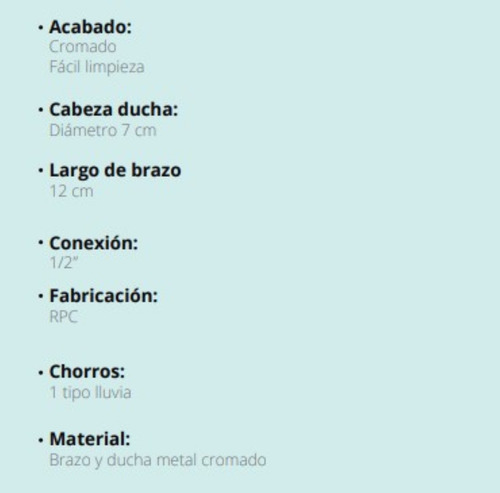 Ducha Móvil Con Brazo De 12cms