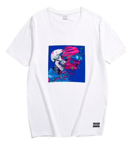 Cl Camiseta Estilo Tumblr Con Estampado Psicodélico Calavera
