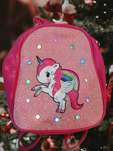 Mochila Unicornio Con Luces 29cms Bellisimas