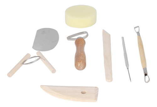 Kit De Herramientas De Cerámica De Madera De Doble Cara, 8 P