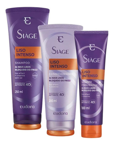 Kit Cabelos Liso Intenso Selante Sem Frizz Siàge Eudora