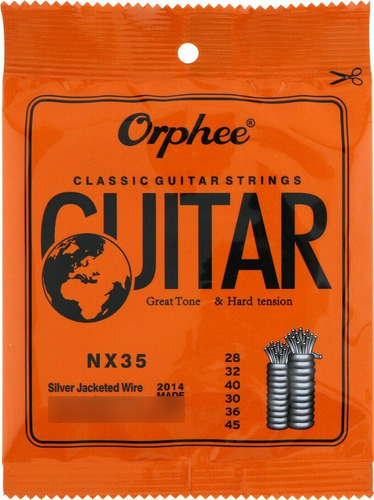 Orphee Nx35 Encordado .028 Para Guitarra Criolla / Clásica