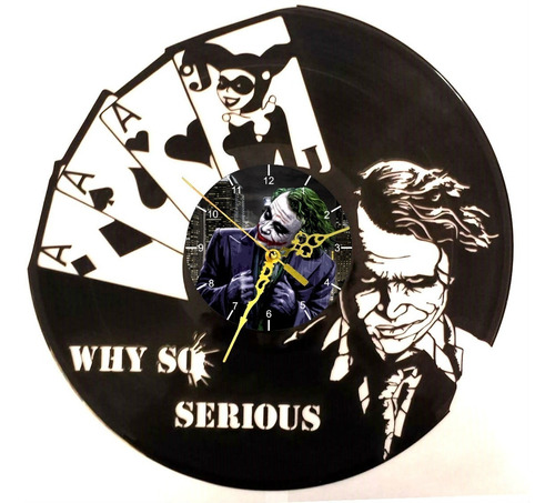 Reloj De Pared Guason Joker Batman Acetato Vinilo Vinil