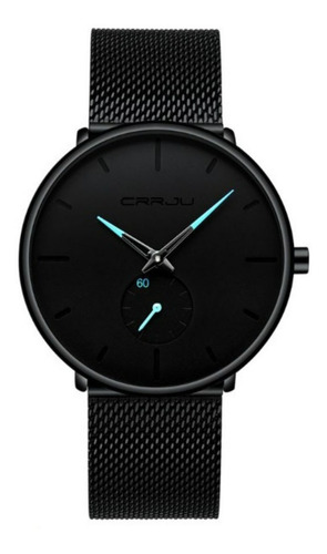 Relógio Masculino Crrju Original Com Pulseira Preta De Luxo