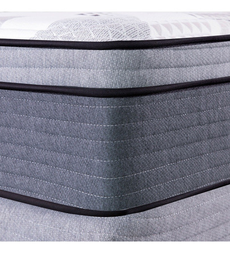 Colchón 2 1/2 plazas de resortes King Koil 120 Gold Luxury Pocket blanco, gris y negro - 160cm x 200cm x 33.5cm con Euro pillow