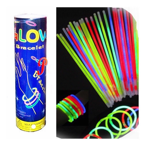 200 Pulsera Neon Glow Stick Dj Batucada Partynices