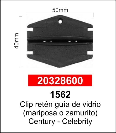 Guía Vidrio Mariposa Zamurito Century Celebrity Blazer Paq5