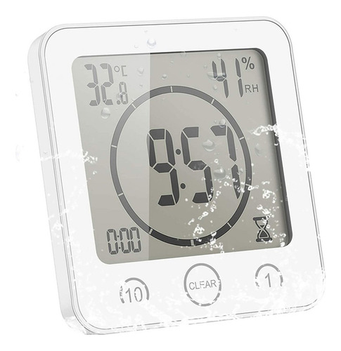 Bathroom Clock, Lcd Digital Shower Alarm Clock Termômet