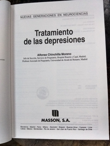 Tratamiento De Las Depresiones. Alfonso Chinchilla Moreno. (Usado)