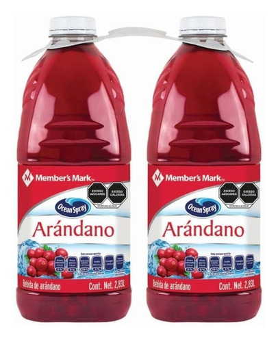 Ocean Spray Bebida Arándano Members Mark 2 Botellas De 2.84l