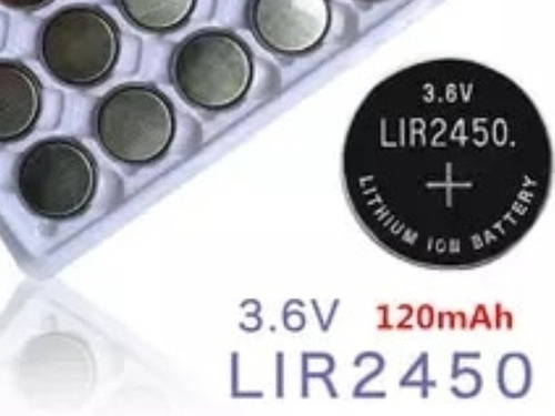 Bateria Recarregável Lir 2450 De 3,6v Serve Em Oximetro