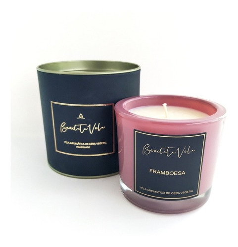 Imagem 3 de 4 de Kit 3 Velas Perfumadas (framboesa, Baunilha E Capim-limao)