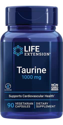 Life Extension Taurina 1000mg (90 Capsulas Veganas) Premium Sabor S/n