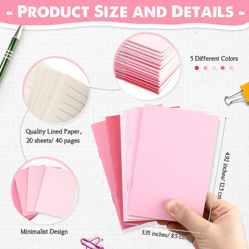 Libretas Pequeñas De Bolsillo Notebooks, 100 Unidades, Para